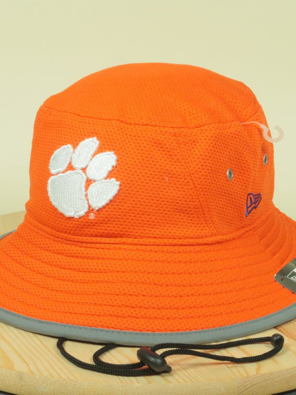 New Era Clemson Tigers Bucket Hat Mens OS Orange Team Issue Drawstring New